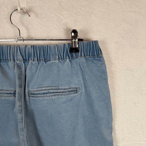 NYDY Jamie Chambray Relaxed Ankle Pants Drawstring Elastic Waist Size 2 - Picture 5 of 14